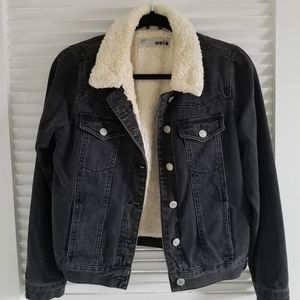 Topshop Denim shearling Jacket